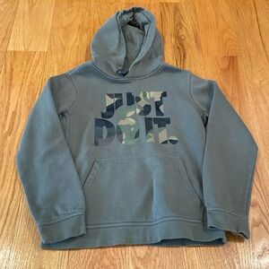 Nike Hoodie Youth Size L Green Camo Just Do It Hooded Sweat Shirt Boy's